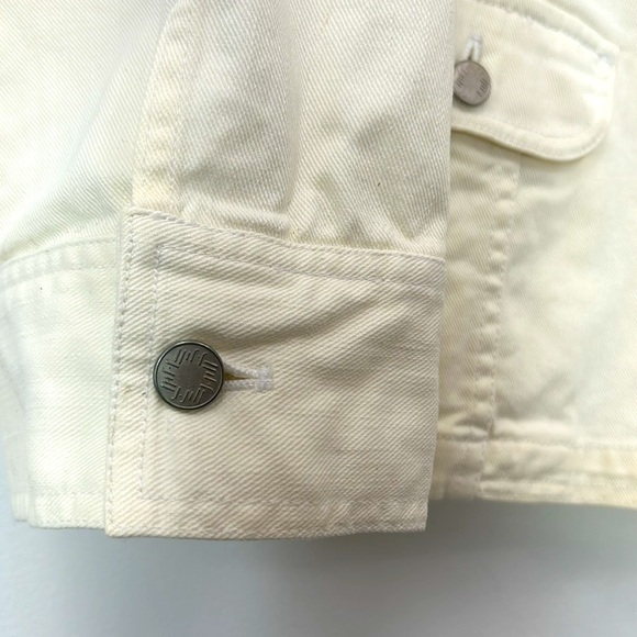 J. Jill White Denim Jean Jacket Women's XXL Spring Outdoor Button Plus Curve Hot - Picture 5 of 8